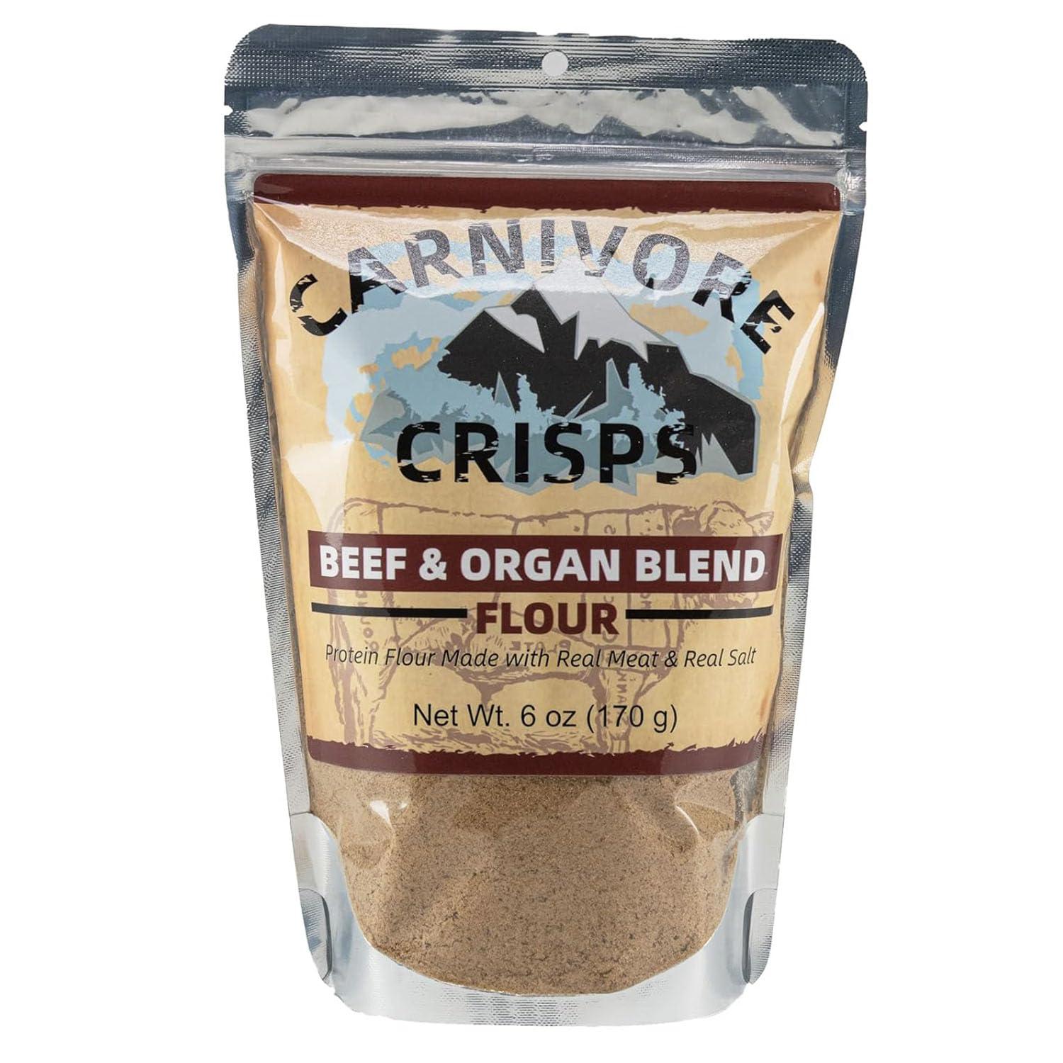 Carnivore Crisps Carnivore Crisps Grass-Fed and Finished Beef and Organ Blend Flour, Premium Beef flour for Cooking and Seasoning, Rich in Protein, Paleo & Keto Friendly, 6 oz