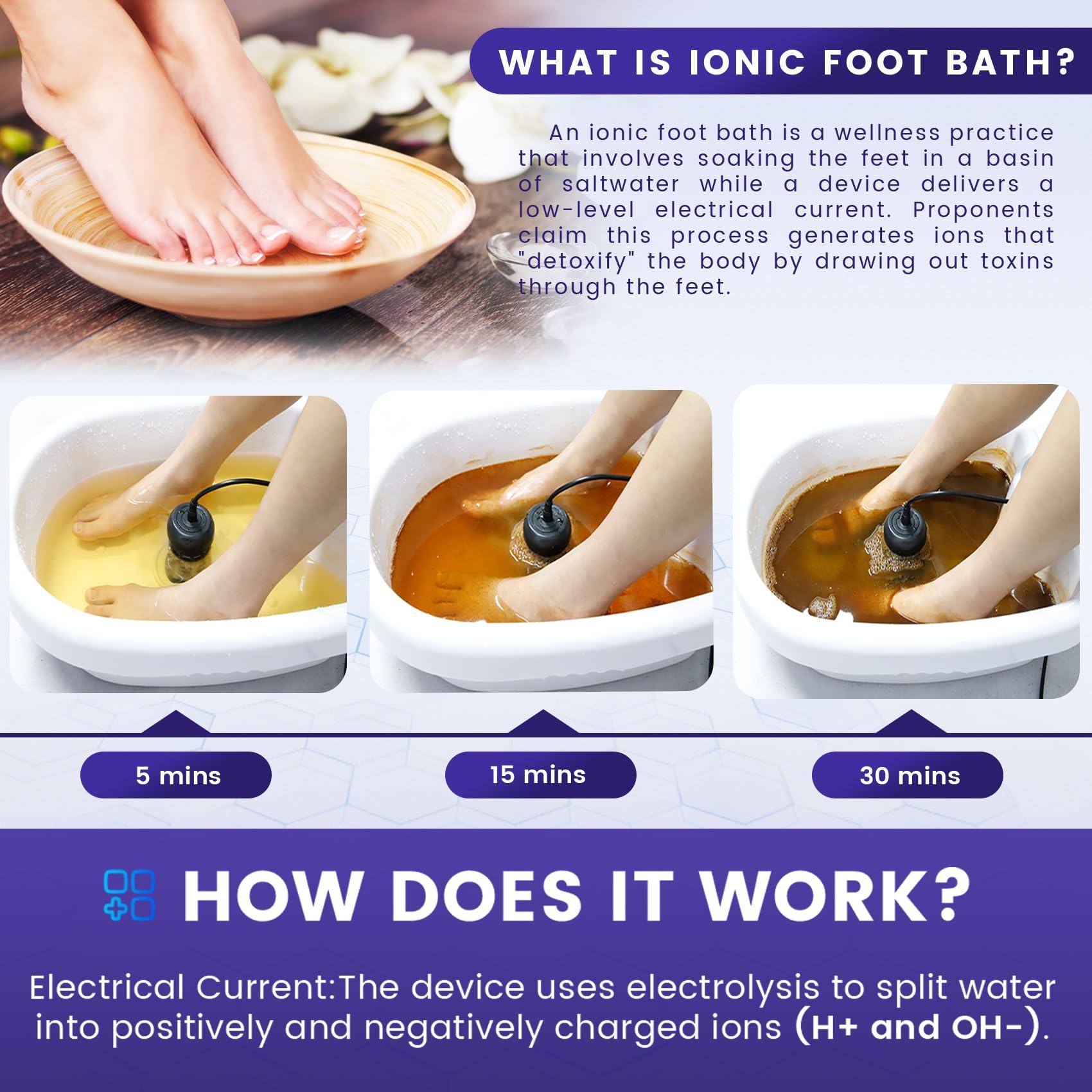 LeCuag LeCuag Ionic Detox Foot Bath Machine W Massage Slipper, Professional Ion Cleanse Ionic Detox Foot Bath Spa Machine Foot Spa Machine with LED Display, Far Infrared Belt,Foot Basin