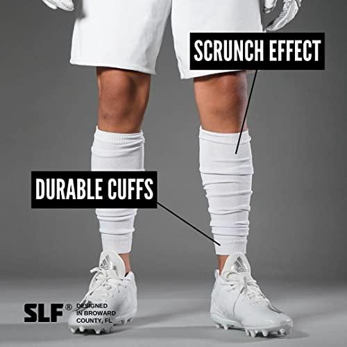 SLEEFS SLEEFS Football Leg Sleeves [1 Pair - Youth - White] - For Adult & Youth - Calf Compression Sleeves for Men and Boys