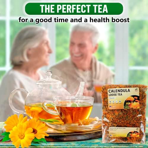 TeaDreamTea Calendula Tea Marigold Dried Flowers – 6 oz Calendula Flower - Marigold Tea – Calendula Tea Bulk - Calendula Flowers Tea - Caffeine Free - Whole Flowers - Marigold Flower Tea - Marigold Herbs