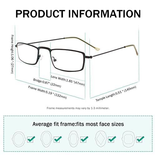 Eyekepper Eyekepper 5-Pack Stainless Steel Frame Half-eye Style Reading Glasses Readers Silver +2.5