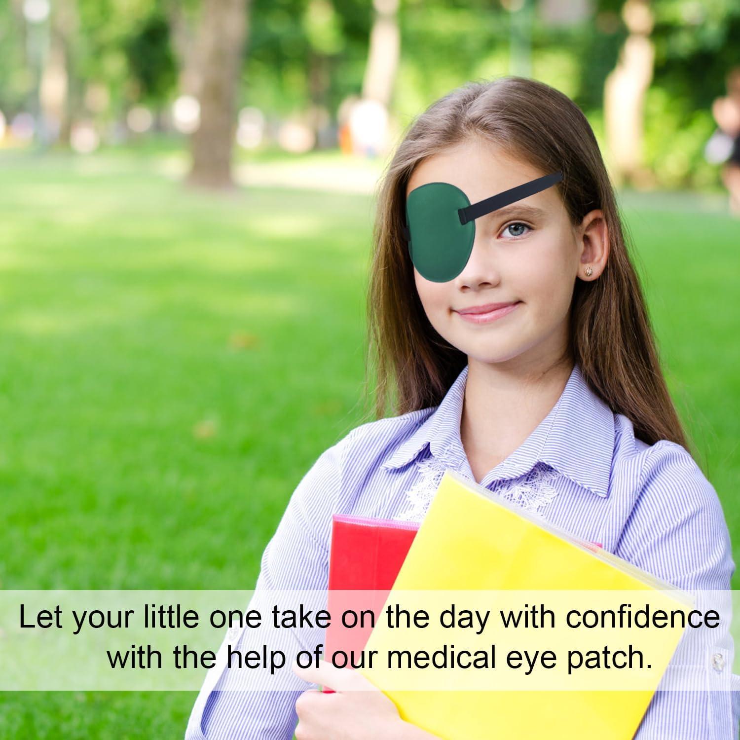 THSIREE THSIREE 2PCS Eye Patch, Medical Eye Patches for Kids and Adults, Soft Amblyopia Lazy Eye Patches for Left or Right Eyes (Black, Green)