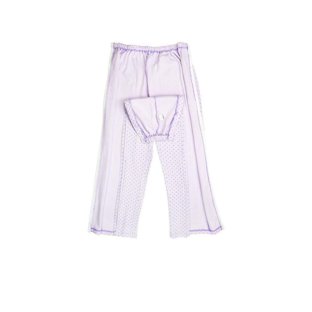 Whryspa Patient Pajamas Home Care Clothing Suit for Fracture,Disability,Surgery Patients,Paralysis,Long Bedridden Elderly,Easy to Wear Off,Pants,M