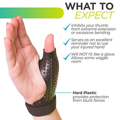 BraceAbility BraceAbility Hard Plastic Thumb Splint | Arthritis Treatment Brace to Immobilize & Stabilize CMC, Basal and MCP Joints for Trigger Thumb, Tendonitis Pain, Sprains (Medium - Left Hand)