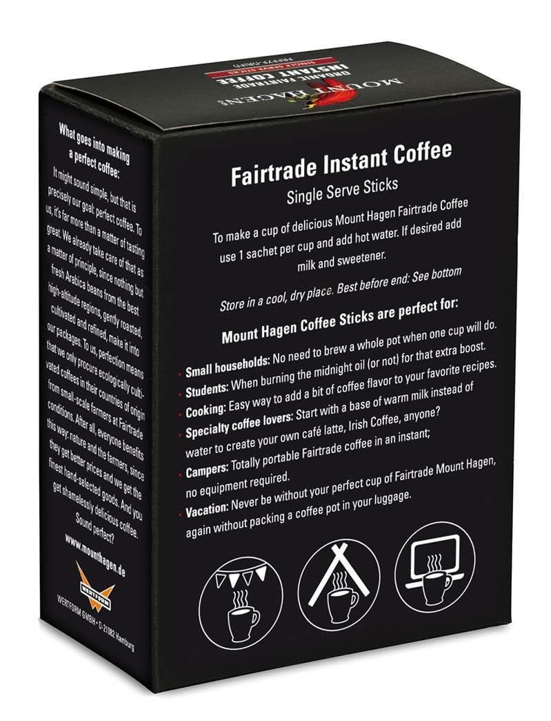 Mount Hagen Mount Hagen 25 Count Single Serve Instant Coffee Packets and Instant Espresso Ground Coffee 1.76oz Bundle