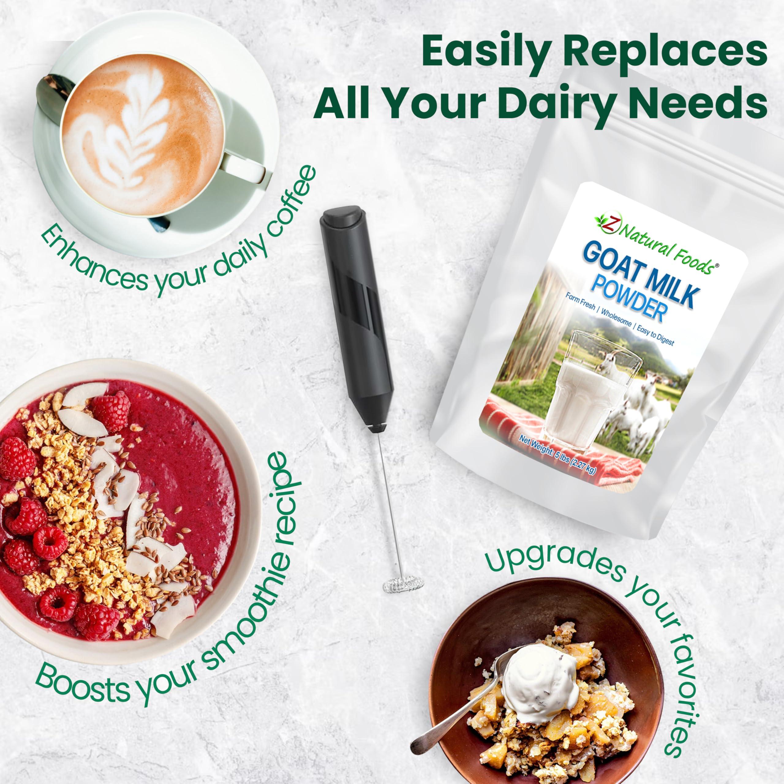 Z Natural Foods Z Natural Foods Goat Milk Powder - Pure Netherlands Full Cream Milk, Powdered Goat Milk, Highly Nutritious, Easy Digestion - Whole Goats Milk for Adults for Smoothies, Cooking, Baking, 5 lbs