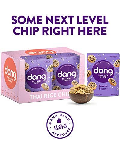DANG Dang Thai Rice Chips | Toasted Sesame | 12 Pack | Vegan, Gluten Free, Non GMO Rice Crisps, Healthy Snacks Made with Whole Foods | 3.5 Oz Resealable Bags