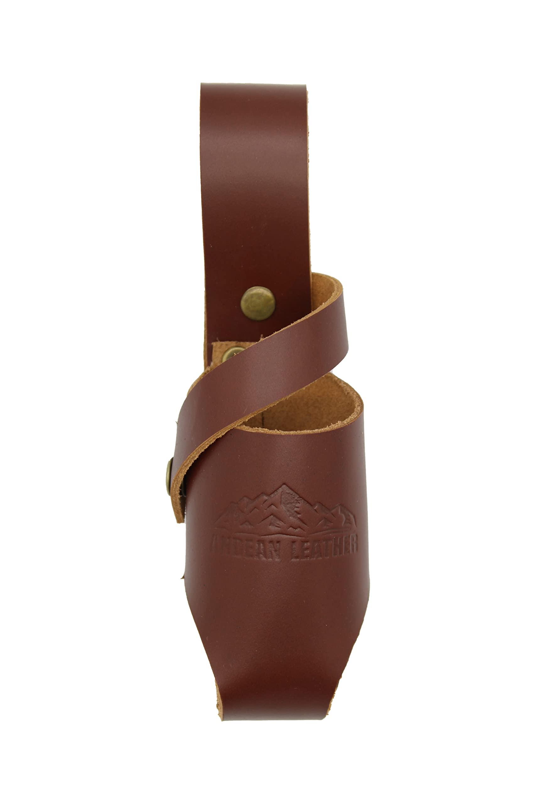 Andean Leather Andean Leather Hot Sauce Holster, Bottle Belt Holder great for Tabasco, Sriracha and more (5 Oz, Brown)