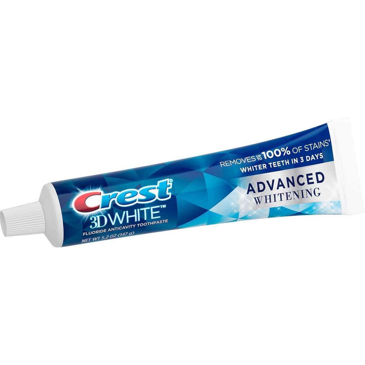 Crest Crest 3D White Advanced Whitening Toothpaste, 5.2 oz (Pack of 5)