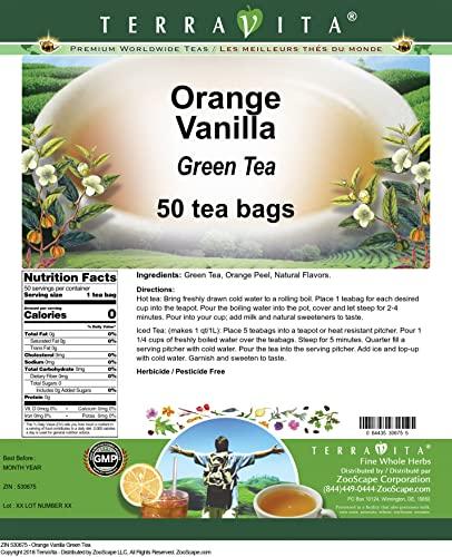 TerraVita Orange Vanilla Green Tea (50 tea bags, ZIN: 530675) - 2 Pack