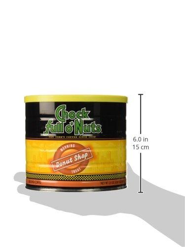 Chock Full o' Nuts Chock Full oNuts Donut Shop Roast, Medium Roast Ground Coffee Gourmet Arabica Coffee Beans Smooth, Full-Bodied and Rich Coffee (23 Oz. Can)