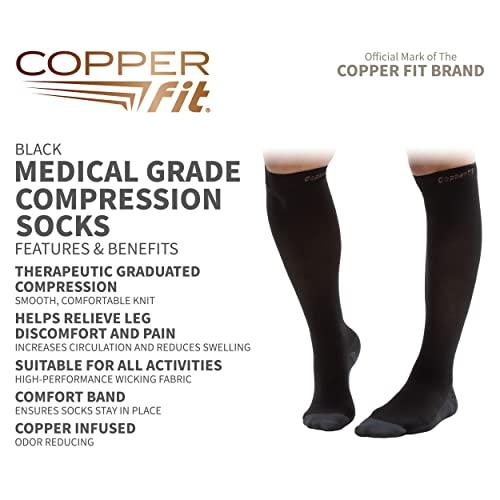 Copper Fit Copper Fit Unisex Medical Grade Compression Socks, Black, Medium