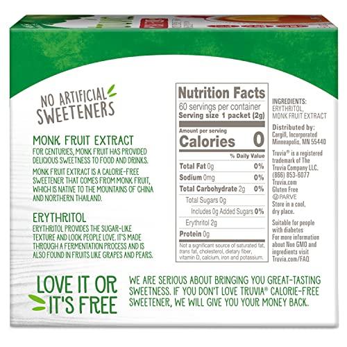 Truvia Truvia Calorie-Free Sweetener from the Monk Fruit Packets, 60 Count Monkfruit Box (Pack of 1)