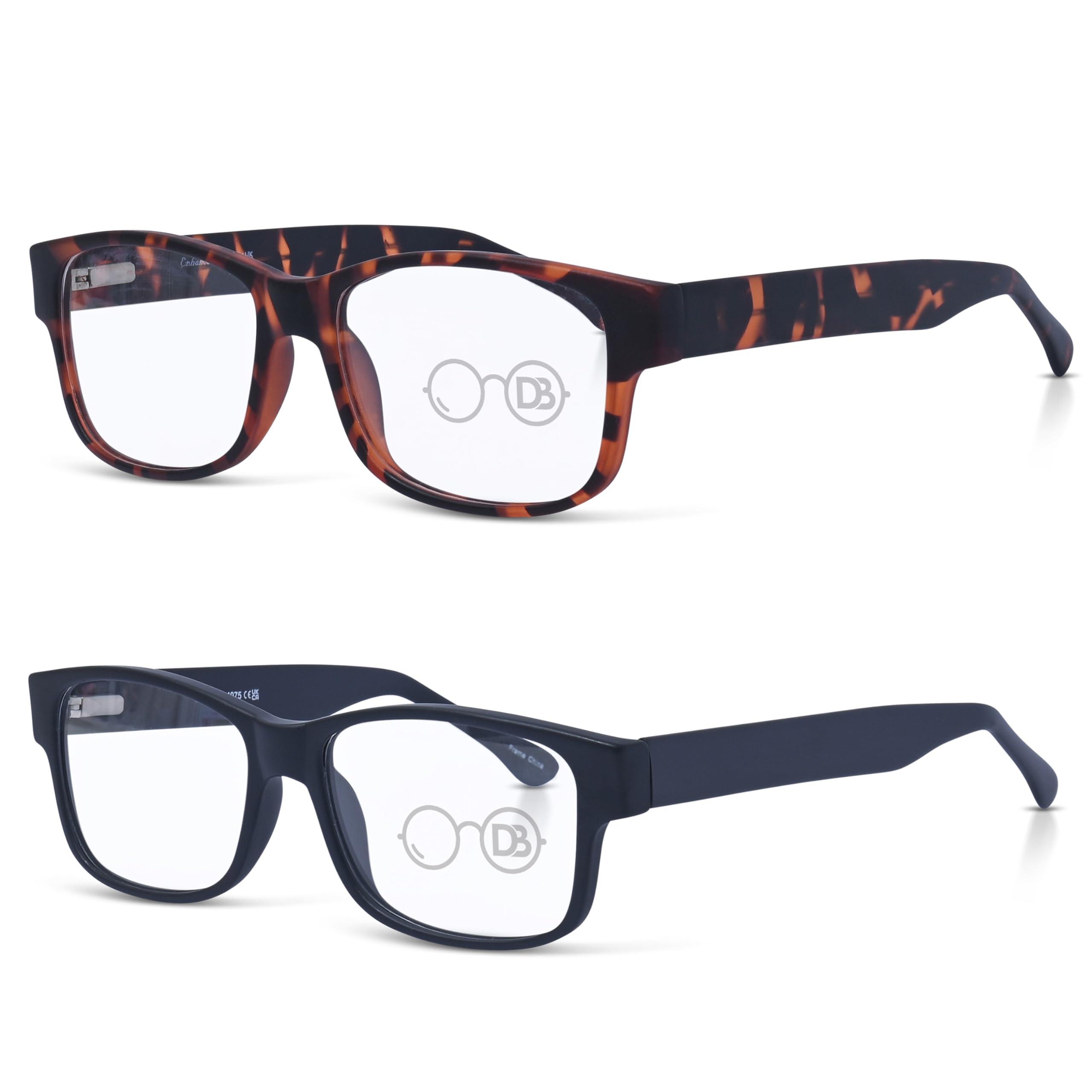 DEBSPECS DEBSPECS XXL Optical Reading Glasses - Extra Large Magnifying Reading Glasses With 160mm Wide Frames - 2 Colors (Black, 2.5, Diopters) Custom Made To Order