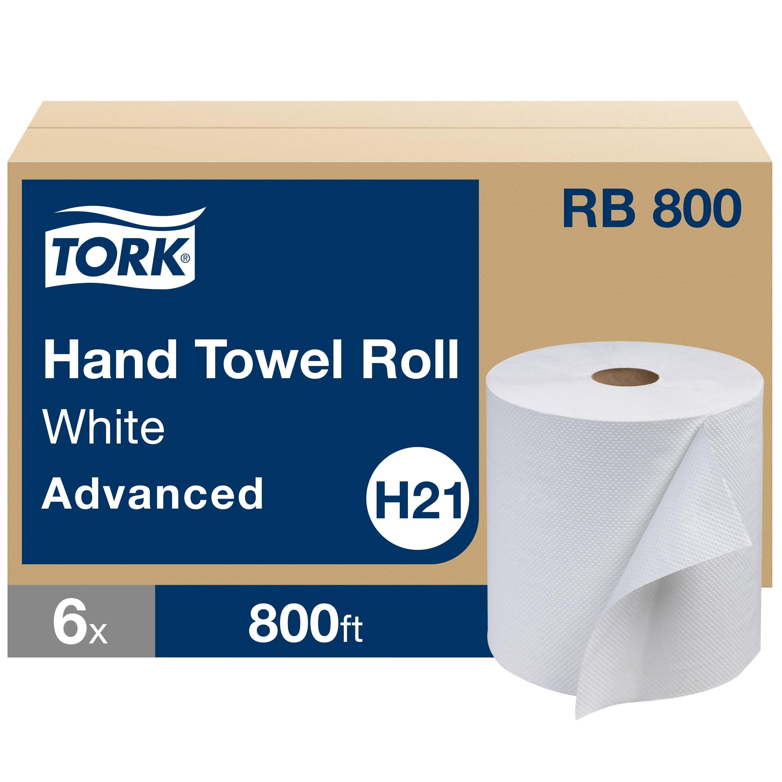 Tork Tork Paper Hand Towel Roll White H21, Advanced, 100% Recycled Fiber, 6 rolls x 800 ft, RB800