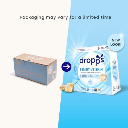 dropps Dropps Sensitive Skin Laundry Detergent Pods, Unscented (64 Tablets) - Dermatologist Tested Laundry Pods - HE Compatible Laundry Supplies for Clean Clothes, Vegan & Dye-Free
