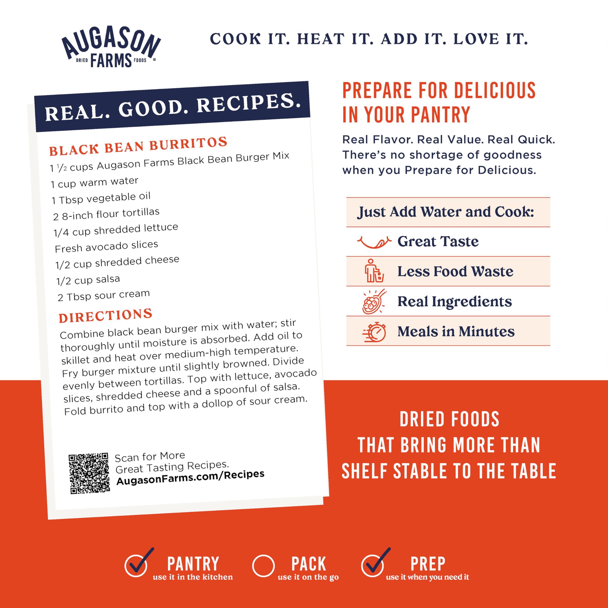 Augason Farms Augason Farms Black Bean Burger Mix Can, Certified Gluten Free, Emergency Food Supply, Everyday Meals, 38 Servings