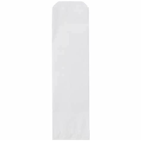 Generic Silverware - Cutlery paper bags, 10\" Length x 2-3/4\" Width, White, US made, 100% recyclable environmentally responsible (Case of 2000)