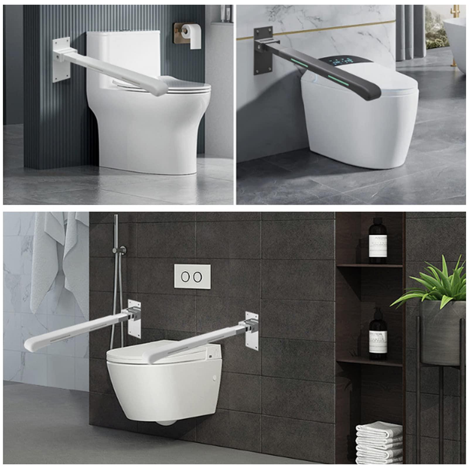 WeBert Bathroom Grab Rails,Shower Handle Bars for Elderly, Foldable Drop Down Toilet Rail Stainless Steel Flip Up Handicap Safety Grab Bar Rails Support for Walls Drop Down Screw-in Grab Bar,Supports 200kg(C