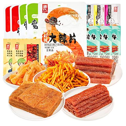 Genji food Genji Food Chinese Spicy Strips - Spicy Snack Package (13 Count) - Variety Assortment With Chinese Latiao, vegetarian snacks, gift snack box for Lunches, office, college students, road trips, holiday