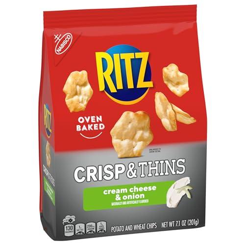 Ritz Ritz Crisp and Thins Cream Cheese and Onion Chips, 7.1 Oz