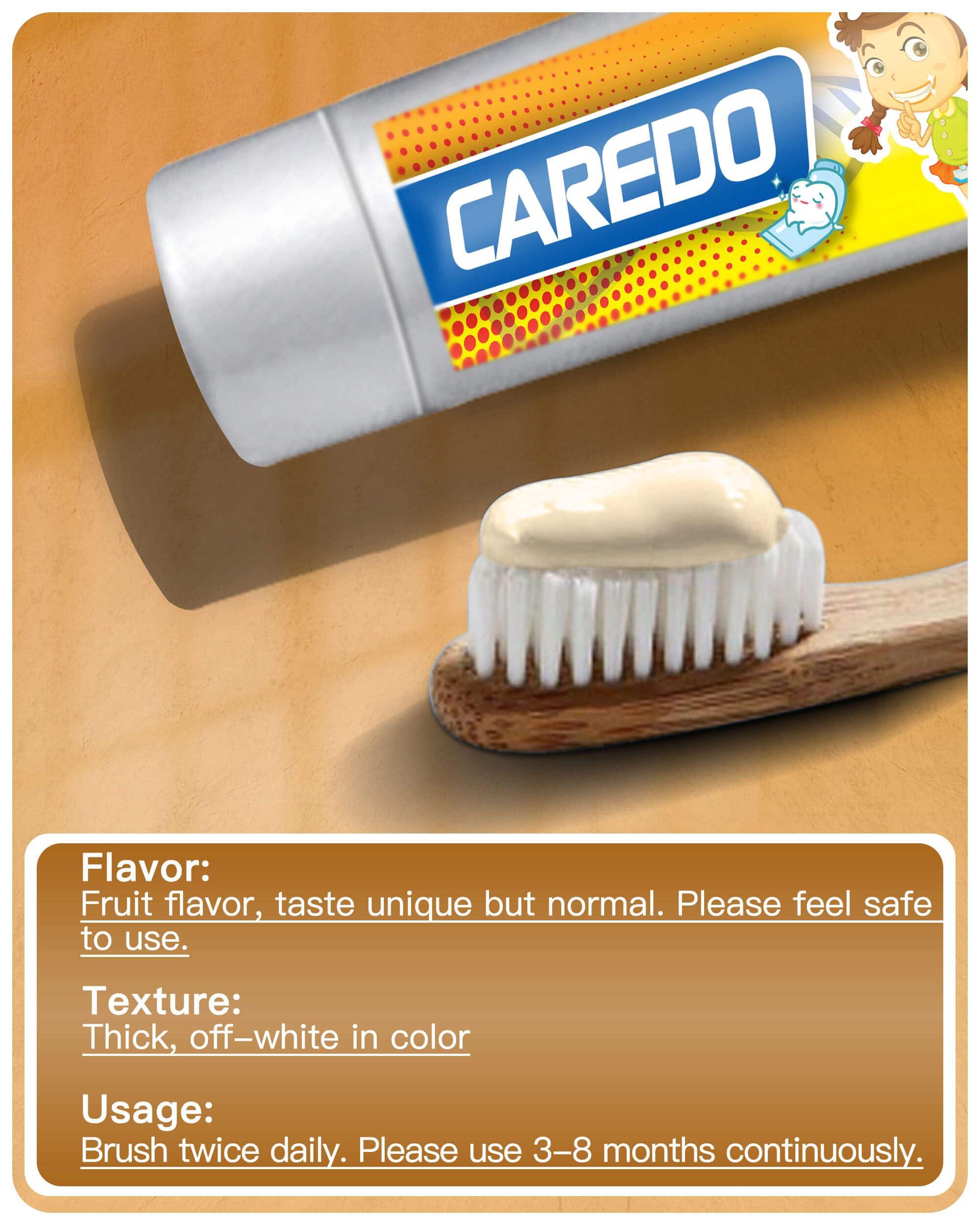 CAREDO Kids Hydroxyapatite Toothpaste for Reversing Cavities, Fluoride-Free Home Cavity Repair, Safe Toddler & Baby Toothpaste for Enamel Repair, Tooth Decay Repair Remineralizing Treatment Fruity 1Tube