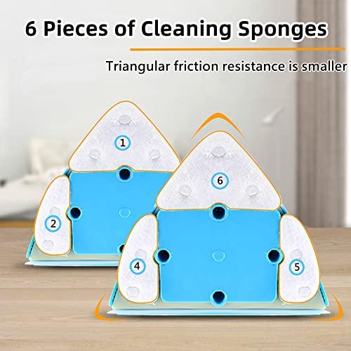 KOKITEA KOKITEA Double-Sided Window Cleaner Glass Wiper Magnetic Cleaning Tools, 5-Gears Adjustable Magnetic Glider Washing Brush Tools, for High-Rise Double Car Glazed Windows Thickness 0.3"-1.2" (Blue)