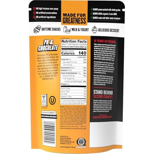 Dave\'s Killer Bread Dave\'s Killer Bread PB & Chocolate Organic Snack Bites, Organic Snacks, 7.2 oz
