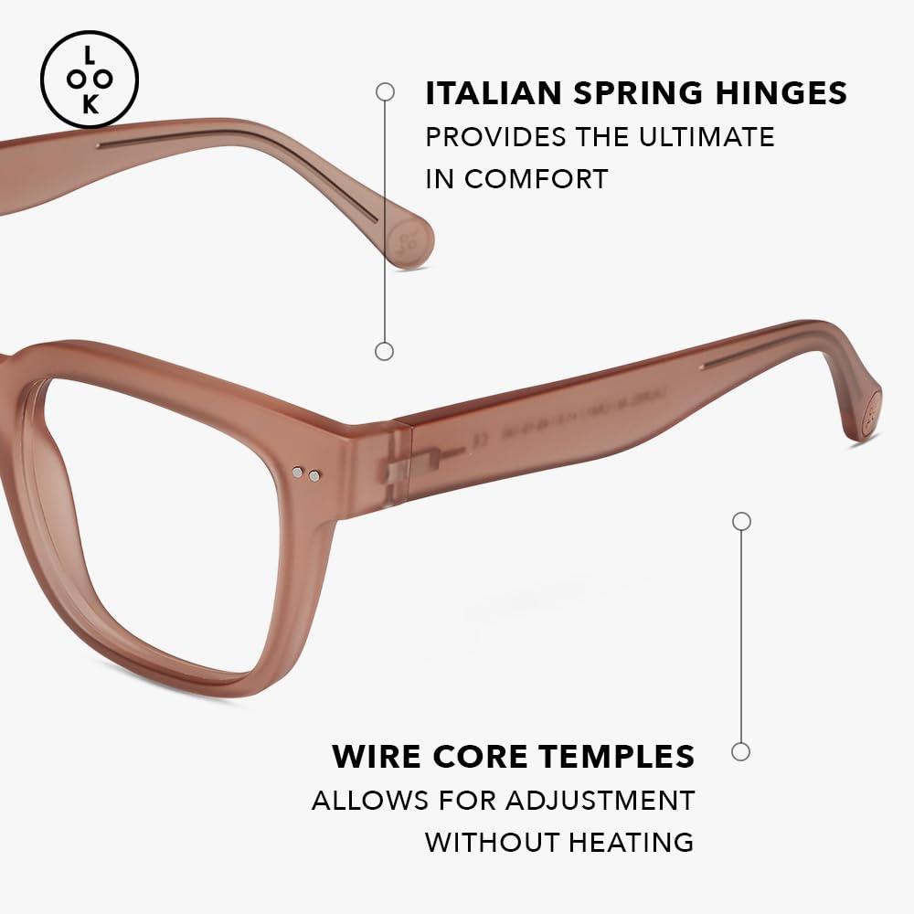 LOOK OPTIC LOOK OPTIC Laurel Progressive Reader - Stylish Unisex Reading Glasses, Prescription-Quality (Full Magnification) (3, Champagne)