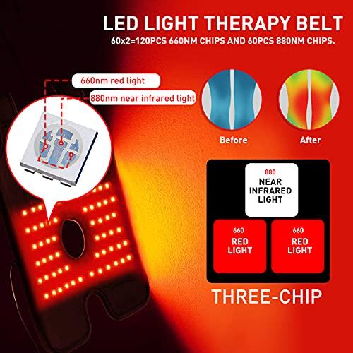 Talsafe Red Light Therapy Device for Joint Pain Relief, 880nm Infrared Light Therapy Wearable Adjustable Wrap for Knee Elbow, Home Use Led Light Therapy Pads