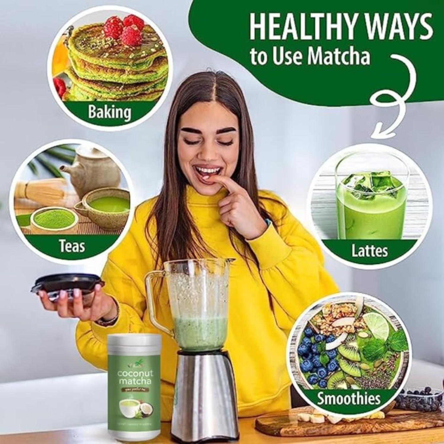 CAcafe CAcafe Coconut Matcha - Instant Japanese Health Drink - Creamy & Sweet - Hot or Iced Green Tea Latte Mix - New Look, Reduced Sugar - Non-GMO - No Artificial Flavors or Colors | 6-Pack