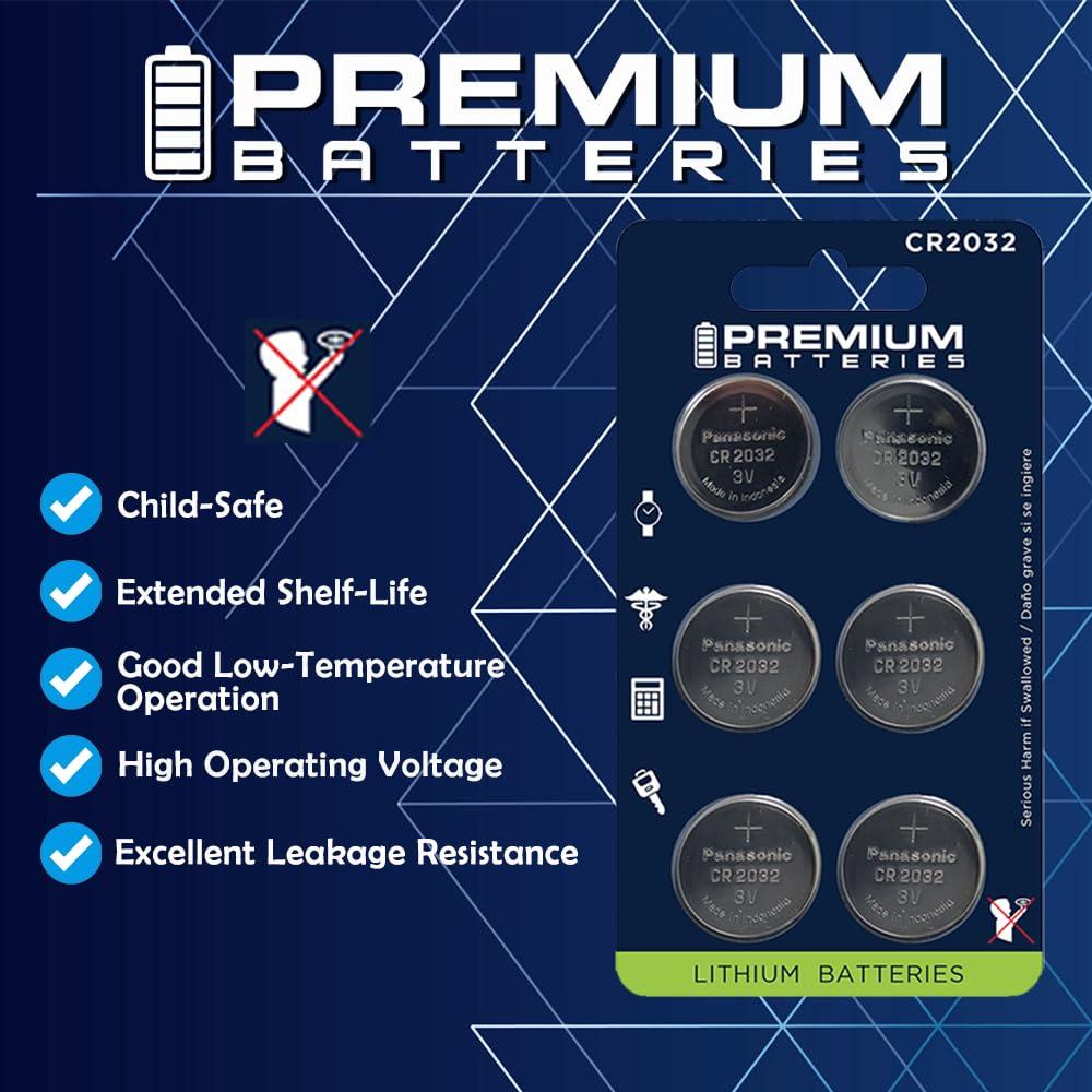 Premium Batteries Premium Panasonic CR2016 Lithium 3V Coin Cell - Japanese Engineered High Capacity Batteries (4 Pack)