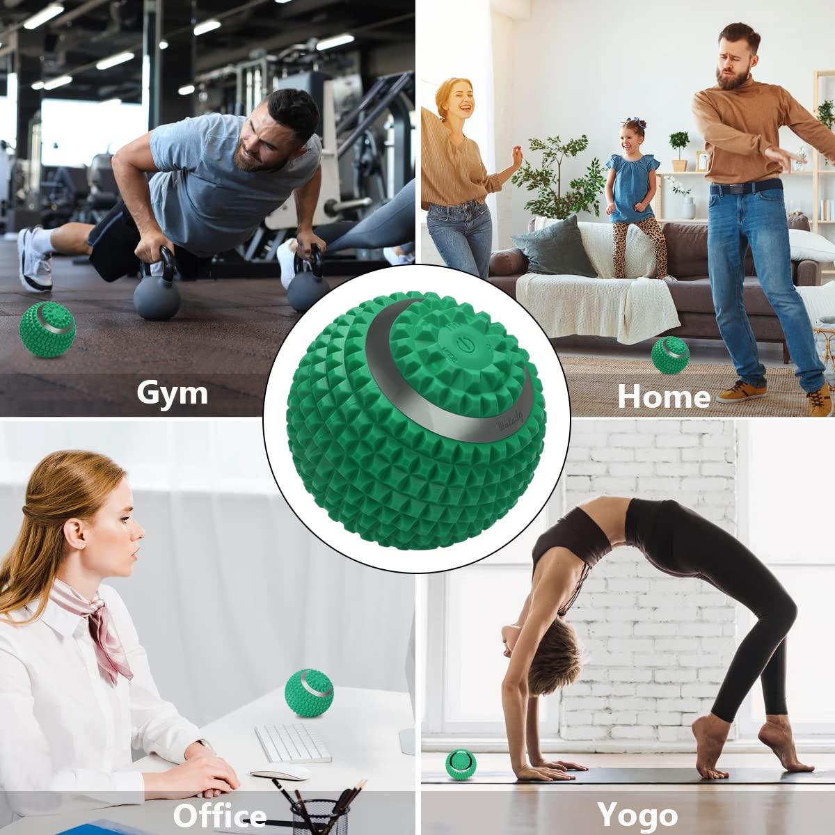 Wolady Wolady Massage Ball Vibrating Ball Massage Relieving Muscle Tension Pain & Pressure, 4-Speed High-Intensity Roller Electric Rechargeable Washable