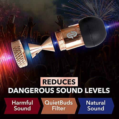 QuietBuds QuietBuds Premium Earplugs - Noise Reduction Ear Plugs with Advance Noise Filtering Technology for Studying Sleeping Blocking Harmful Sound | Hearing Protection Rose Gold Color