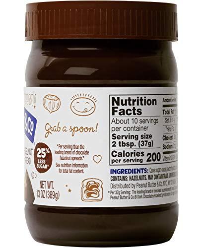 Peanut Butter & Co. Peanut Butter & Co. Hazelnut Spread, Dark Chocolatey Hazelnut, Gluten Free & Non-GMO, 13 Oz (Pack of 6)