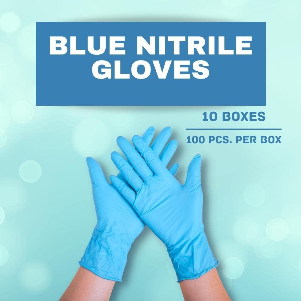PackagingSuppliesByMail PackagingSuppliesByMail PSBM Nitrile Gloves, Blue, Size Small, 3 Mil, 1000 Count, Powder and Latex Free Disposable Gloves