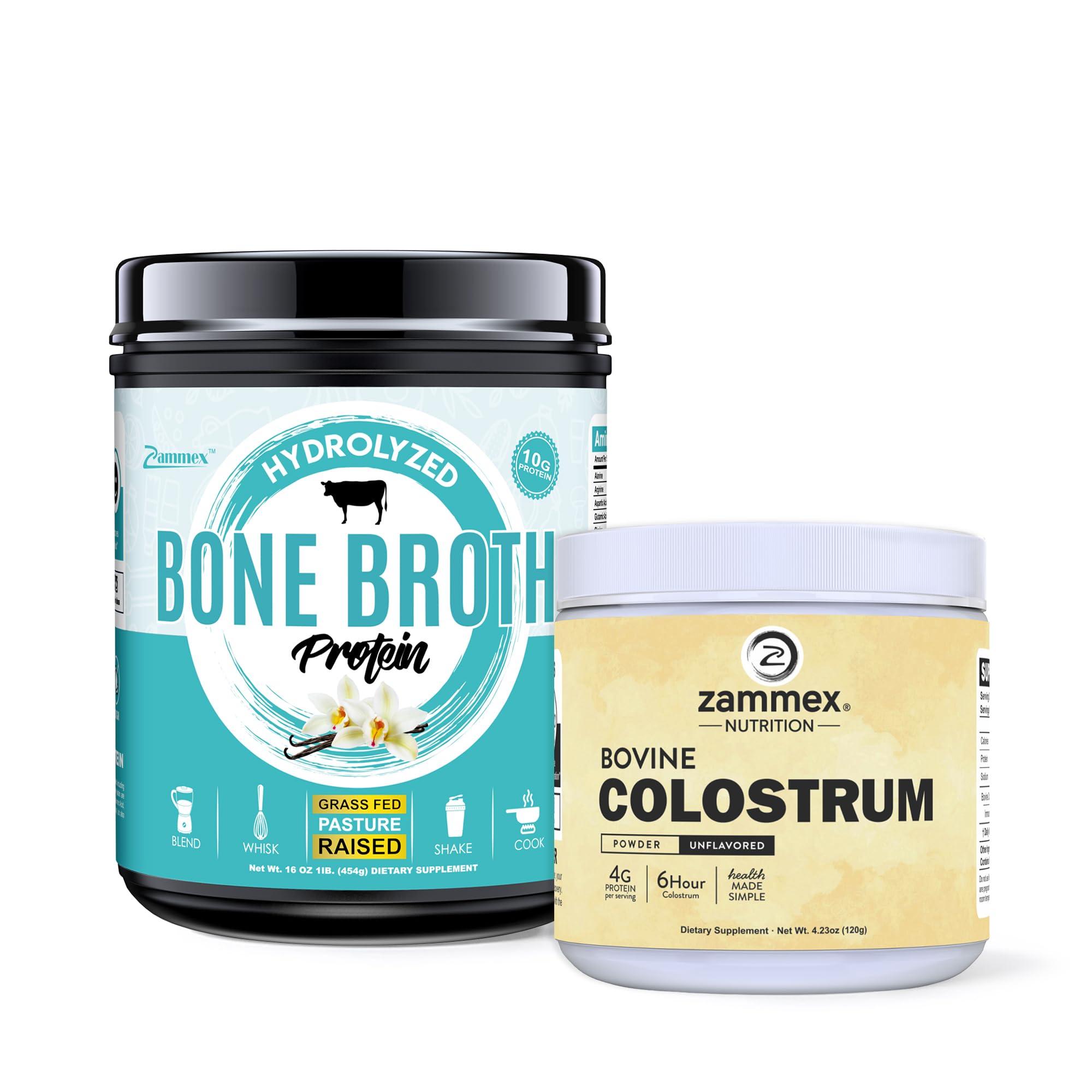 Zammex Zammex Bone Broth Protein + Bovine Colostrum Powder