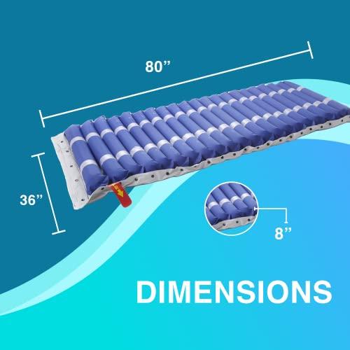 MedVance MedVance Comfort Alternating Air Pressure Mattress Pad with Ultra Quiet Alternating Pump (Mattress & Pump only) | Pressure Sore/Ulcer Prevention and Relief | Use on Medical, Hospital, or Standard Bed