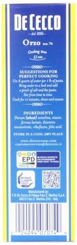 De Cecco De Cecco Orzo No. 74, 16-Ounce Boxes (Pack of 20)
