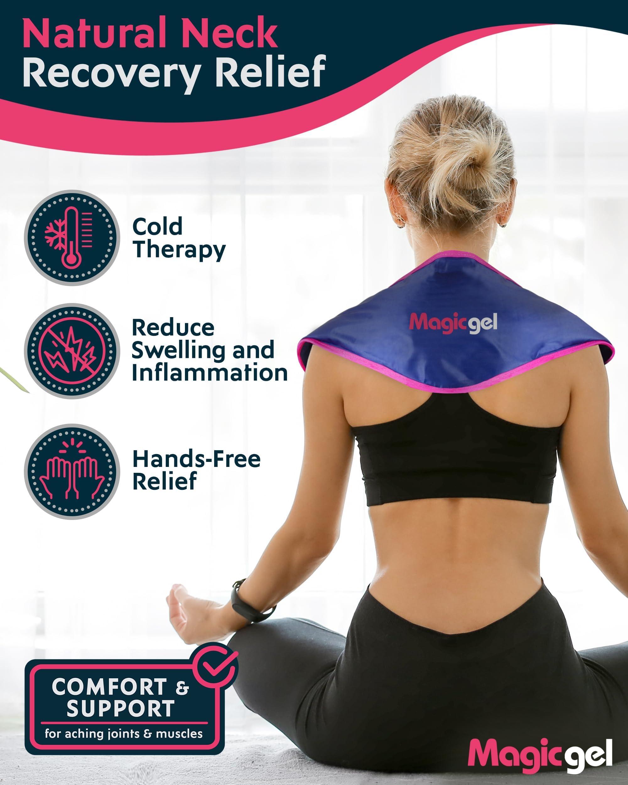 Magic Gel Magic Gel Neck Ice Pack - Reusable Cold Wrap for Neck, Shoulders and Back - Soft and Flexible Freezer Pack for Icing Neck, Shoulder, Upper Body Muscles - Stays Cool for 25 Minutes