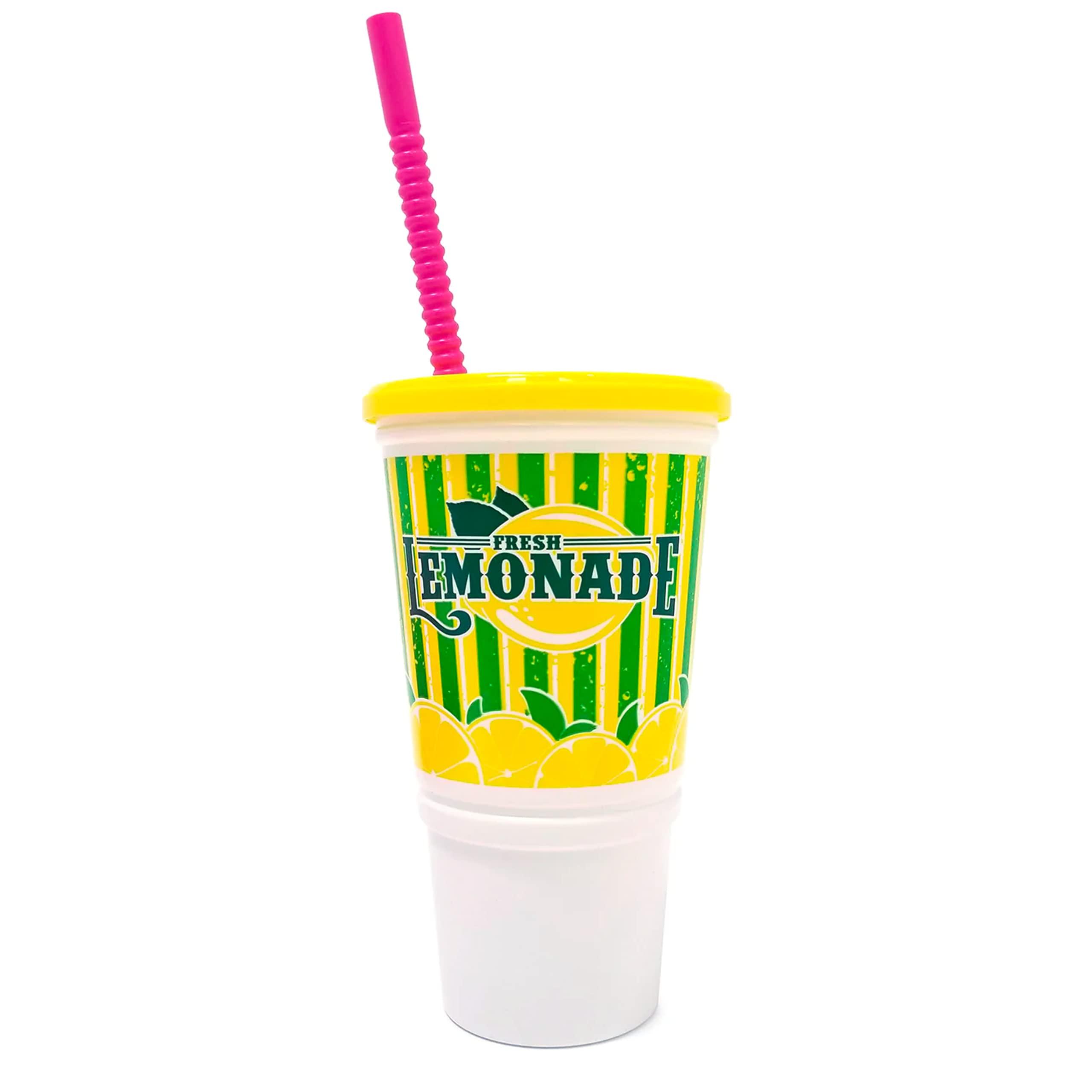 Popcorn Supply Company Popcorn Supply Company Lemonade Cup - 32 oz. Plastic Souvenir Cup with lid and straw (350/cs)
