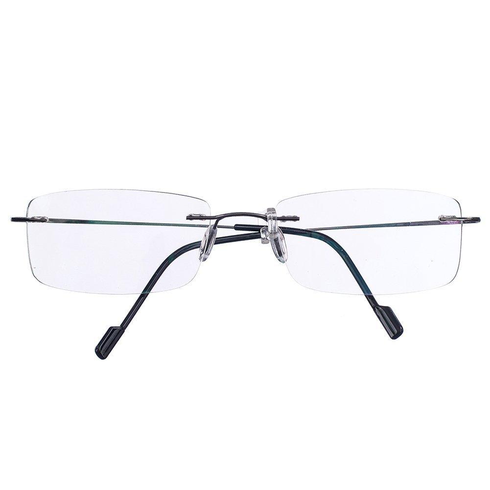 Rongchy Rongchy Super Light 100% Titanium Working Rimless Reading Glasses +1.00 Strengths (Grey, 1, x)