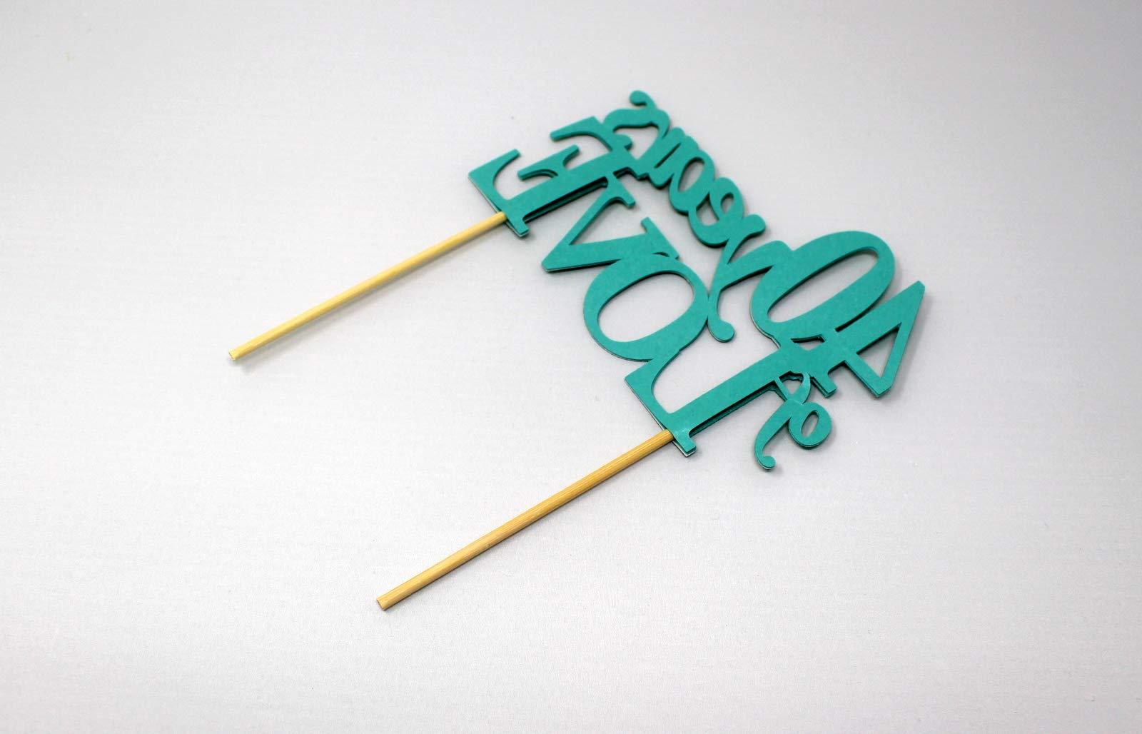 All About Details All About Details 40 Years of Love Cake Topper, 1PC, 40th year anniversary, 40th birthday (Green)