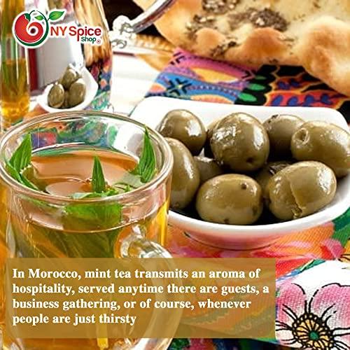 NY Spice Shop NY Spice Shop Moroccan Mint Tea - Herbal Tea Loose Leaf - Premium Mint Green Tea - Brews 100 Cups - Naturally Flavored Morracan Tea Blend Pure Bulk Morracan Chai 8 Ounce