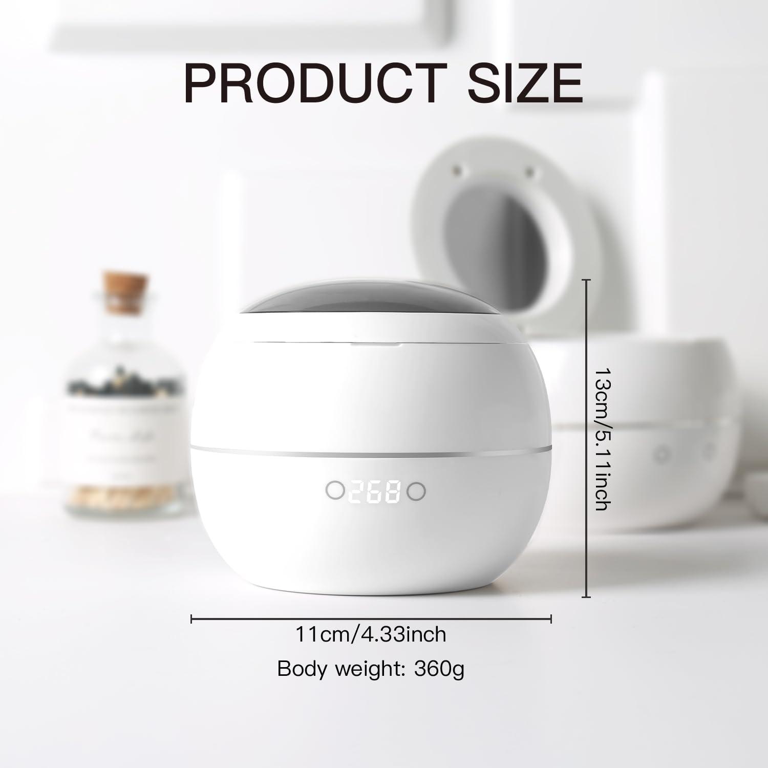 AMDISI Ultrasonic Retainer Cleaner Cleaning Machine, 44kHz Jewelry Clean Pod 250ML Portable Ultra Sonic Retainer Cleaner for Mouth Guard Denture (Pure White