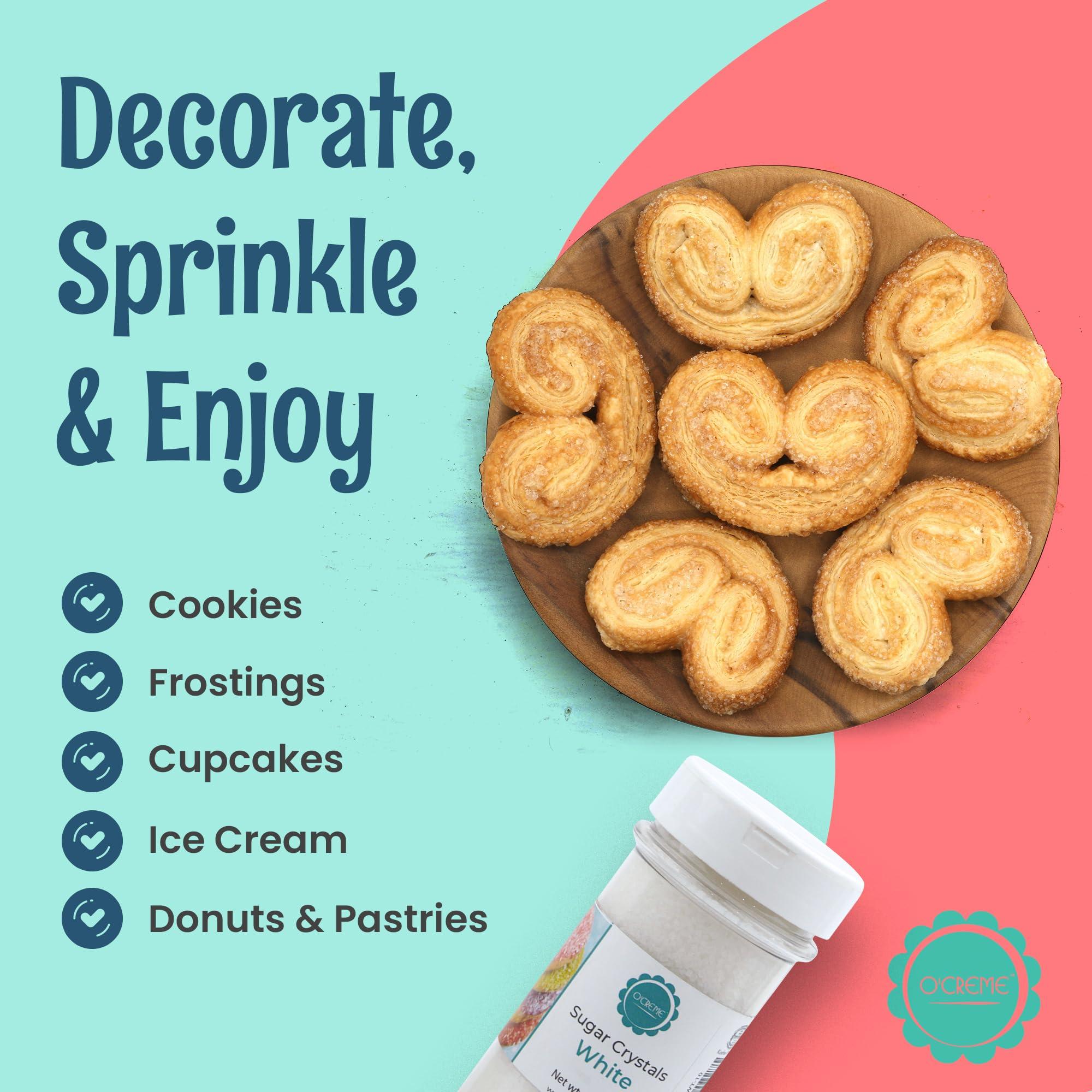 O\'CREME OCreme Sugar Crystals - Coarse Sugar for Cookie Decorating - Eye-Catching Sugar Crystals Coarse Sugar for Unique Cake Toppings, Cupcakes and Cookies Ideal Decoration Solution - 10 Ounce Orange