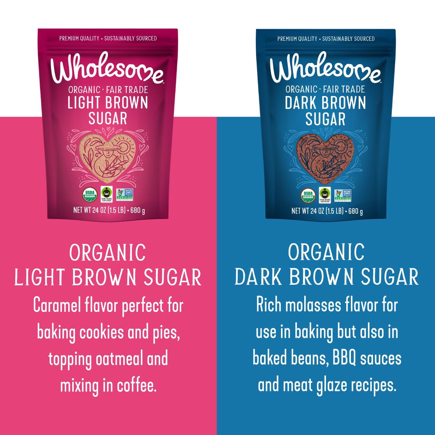 Wholesome Sweeteners Wholesome Organic Dark Brown Sugar, Fair Trade, Non GMO & Gluten Free, 1.5 lb (Pack of 1)