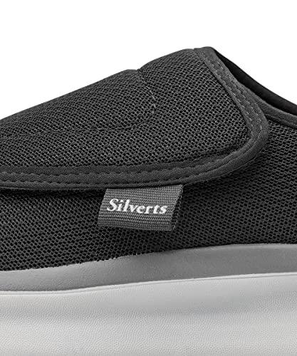 Silvert\'s Adaptive Clothing & Footwear Womens Extra Wide Comfort Shoes with Easy Closures for Adjustable Fit - Black 10