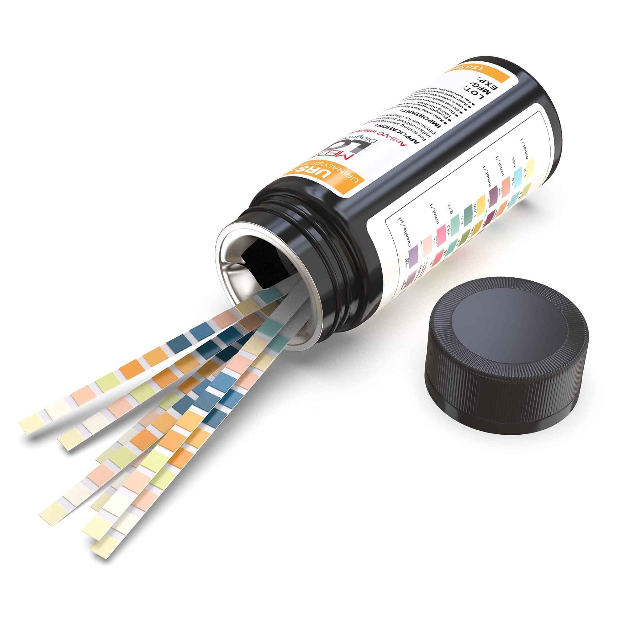 Med Lab Diagnostics Med Lab Diagnostics 10 Parameter Urine Test Strips for Urinalysis(150 Cnt) in Sealed Pouches. Tests for Ketosis, pH, Protein, UTI, Kidney and Liver Function