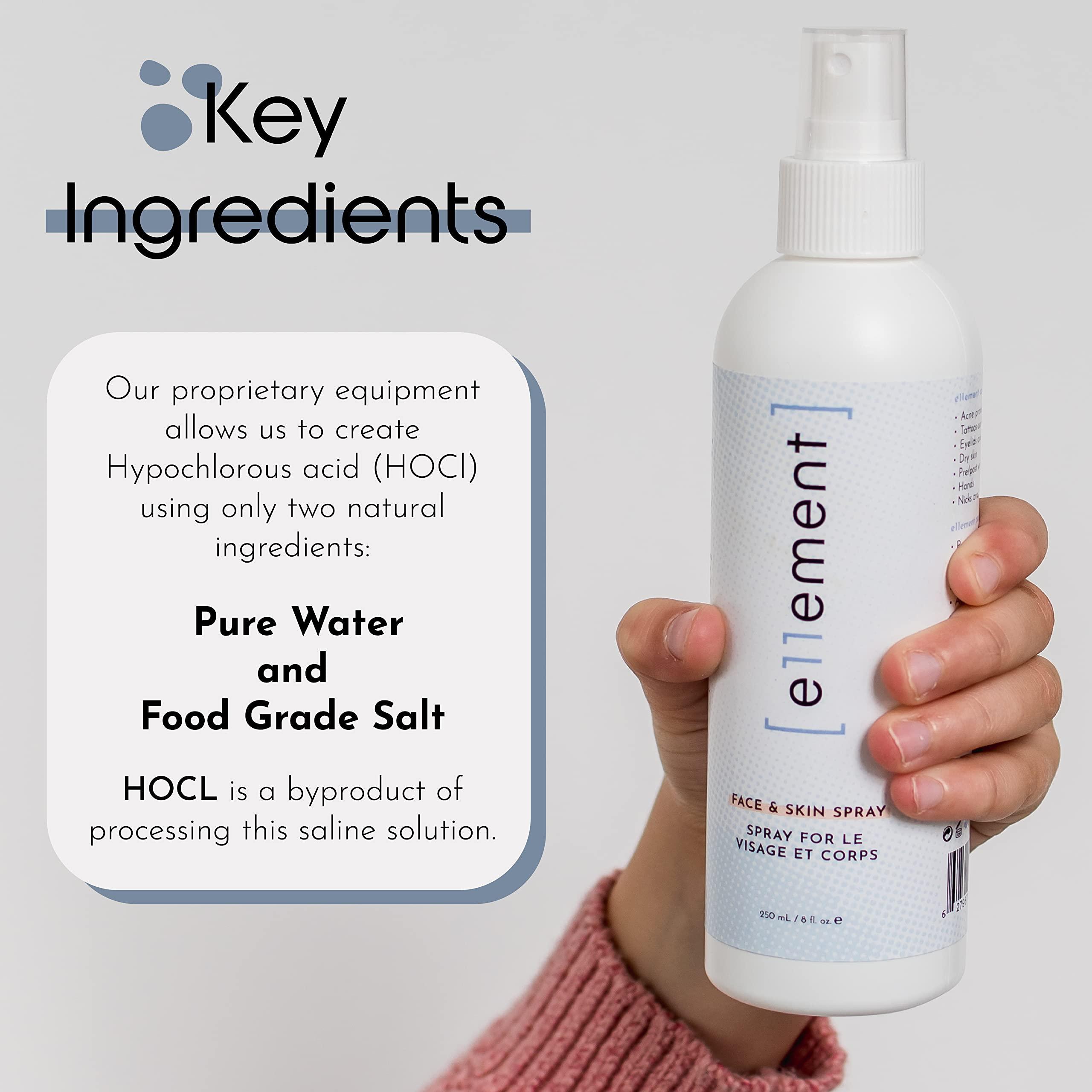 e11ement e11ement - Hypochlorous Acid Face and Skin Spray - HOCL- Safe for use on Acne Prone Skin - Eczema - Dry Scalp -Toner - Eye & Lash Cleanser - Face and Hand Cleanser (Feature Pack - 3 Bottles)